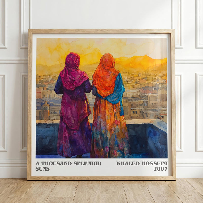 A Thousand Splendid Suns literary print in frame leaning in hallway – historical fiction wall art