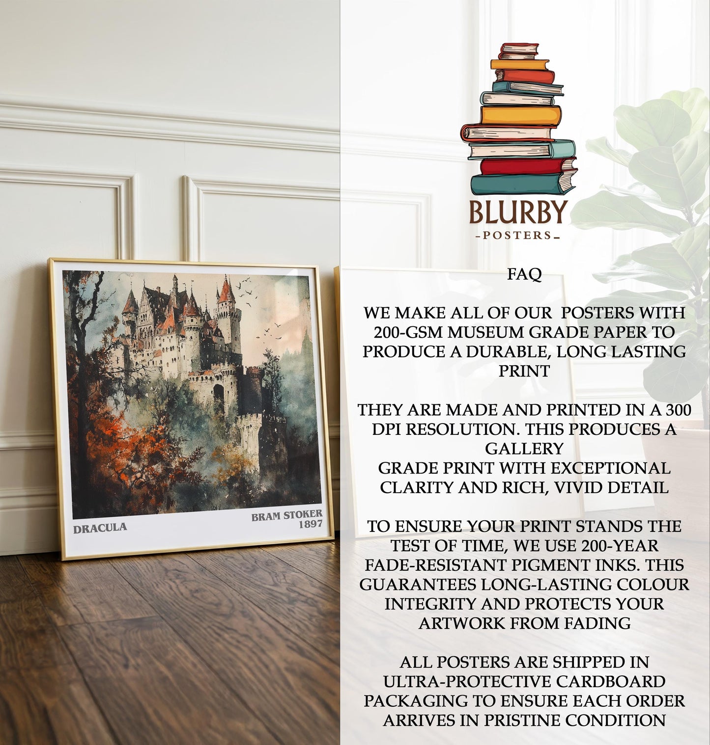 Dracula by Bram Stoker | Book Poster | Literary Art Gift For Book Lover | Novel Inspired Wall Art | Free Delivery