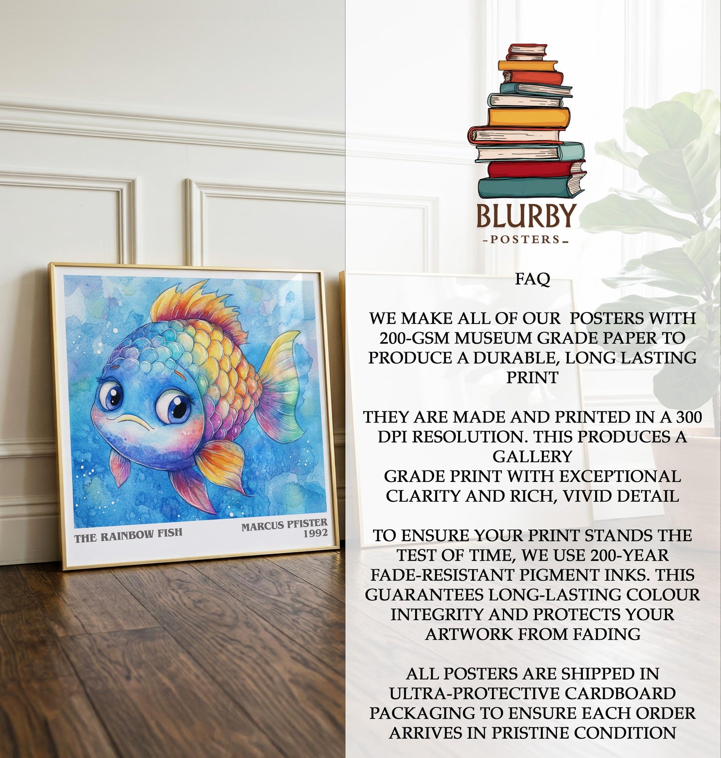 The Rainbow Fish by Marcus Pfister | Book Poster | Literary Art Gift For Book Lover | Novel Inspired Wall Art | Free Delivery