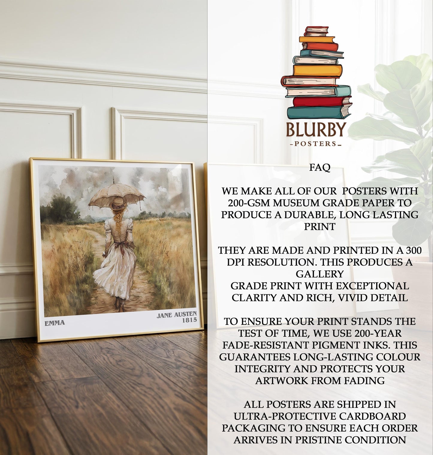 Emma by Jane Austen | Book Poster | Literary Art Gift For Book Lover | Novel Inspired Wall Art | Free Delivery