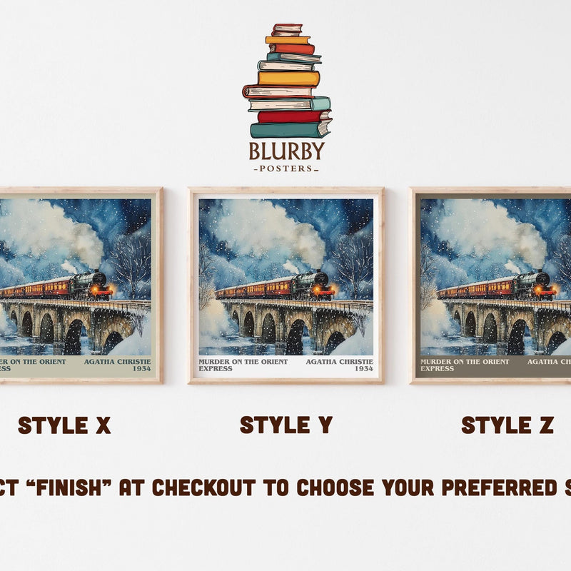 Murder On The Orient Express literary art print colour and style options – Agatha Christie book art
