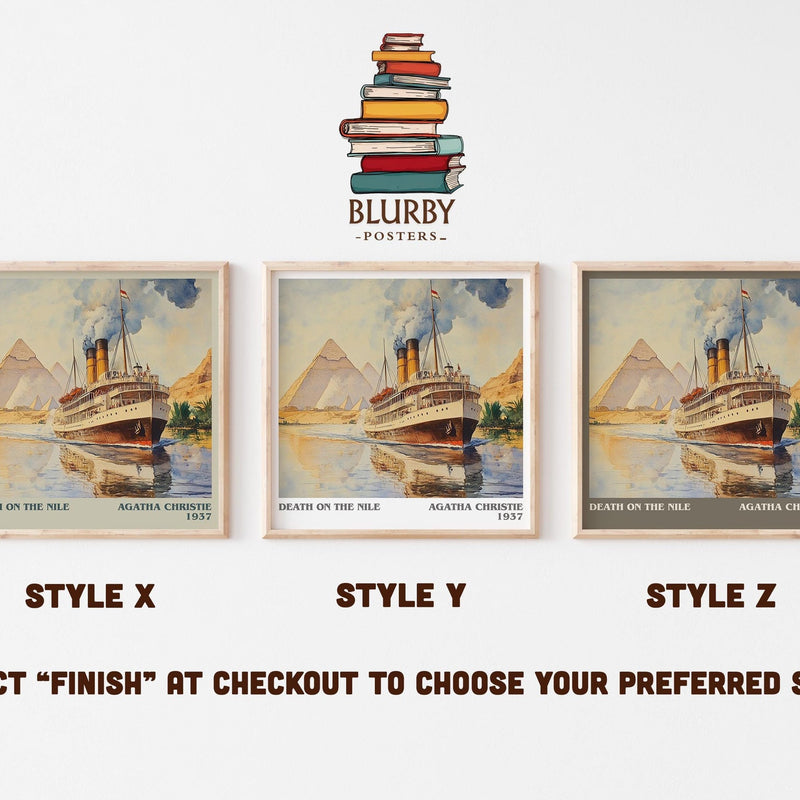 Death on the Nile literary art print colour and style options – Agatha Christie book art
