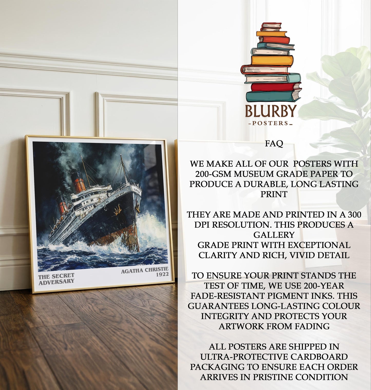 The Secret Adversary by Agatha Christie | Book Poster | Literary Art Gift For Book Lover | Novel Inspired Wall Art | Free Delivery