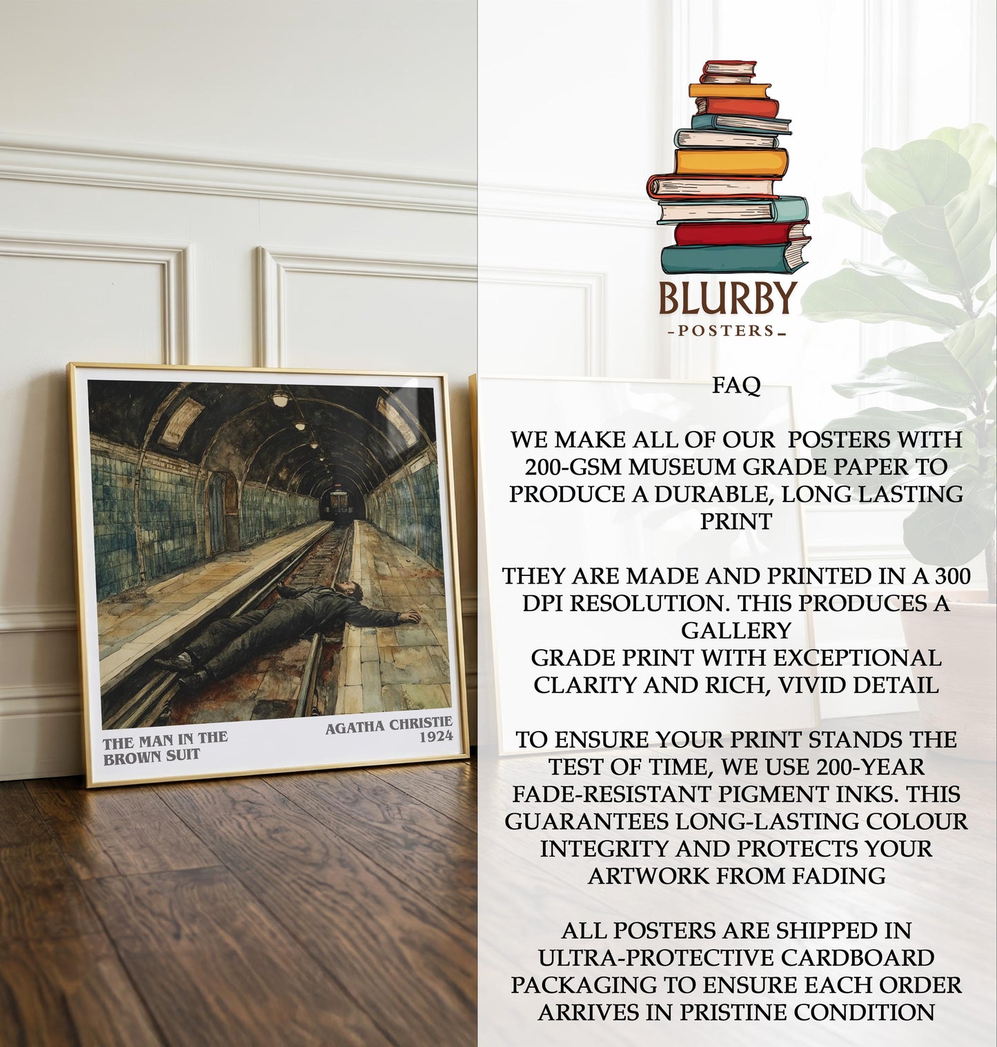 The Man In The Brown Suit by Agatha Christie | Book Poster | Literary Art Gift For Book Lover | Novel Inspired Wall Art | Free Delivery
