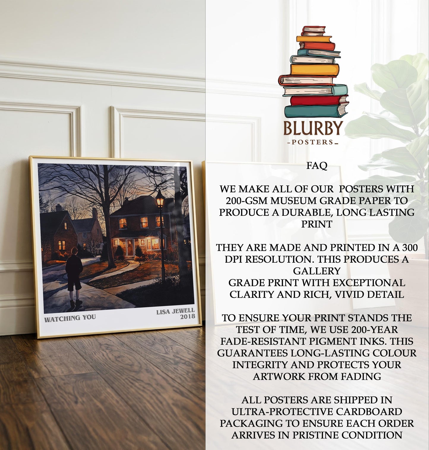 Watching You by Lisa Jewell | Book Poster | Literary Art Gift For Book Lover | Novel Inspired Wall Art | Free Delivery
