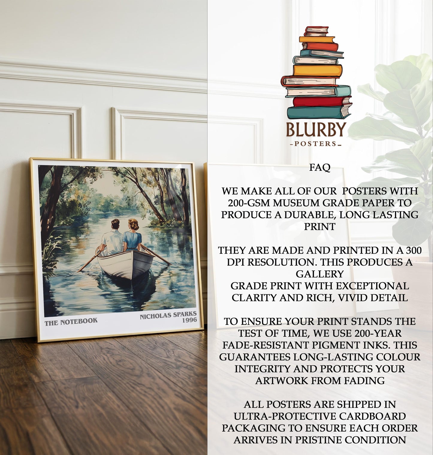 The Notebook by Nicholas Sparks | Book Poster | Literary Art Gift For Book Lover | Novel Inspired Wall Art | Free Delivery