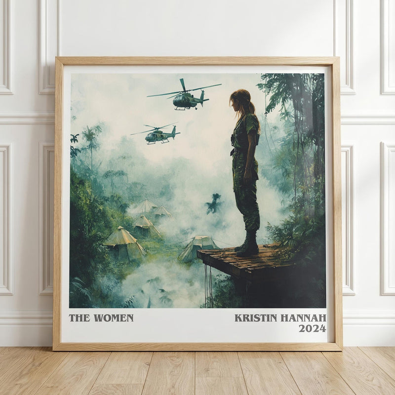 The Women literary print in frame leaning in hallway – historical fiction wall art