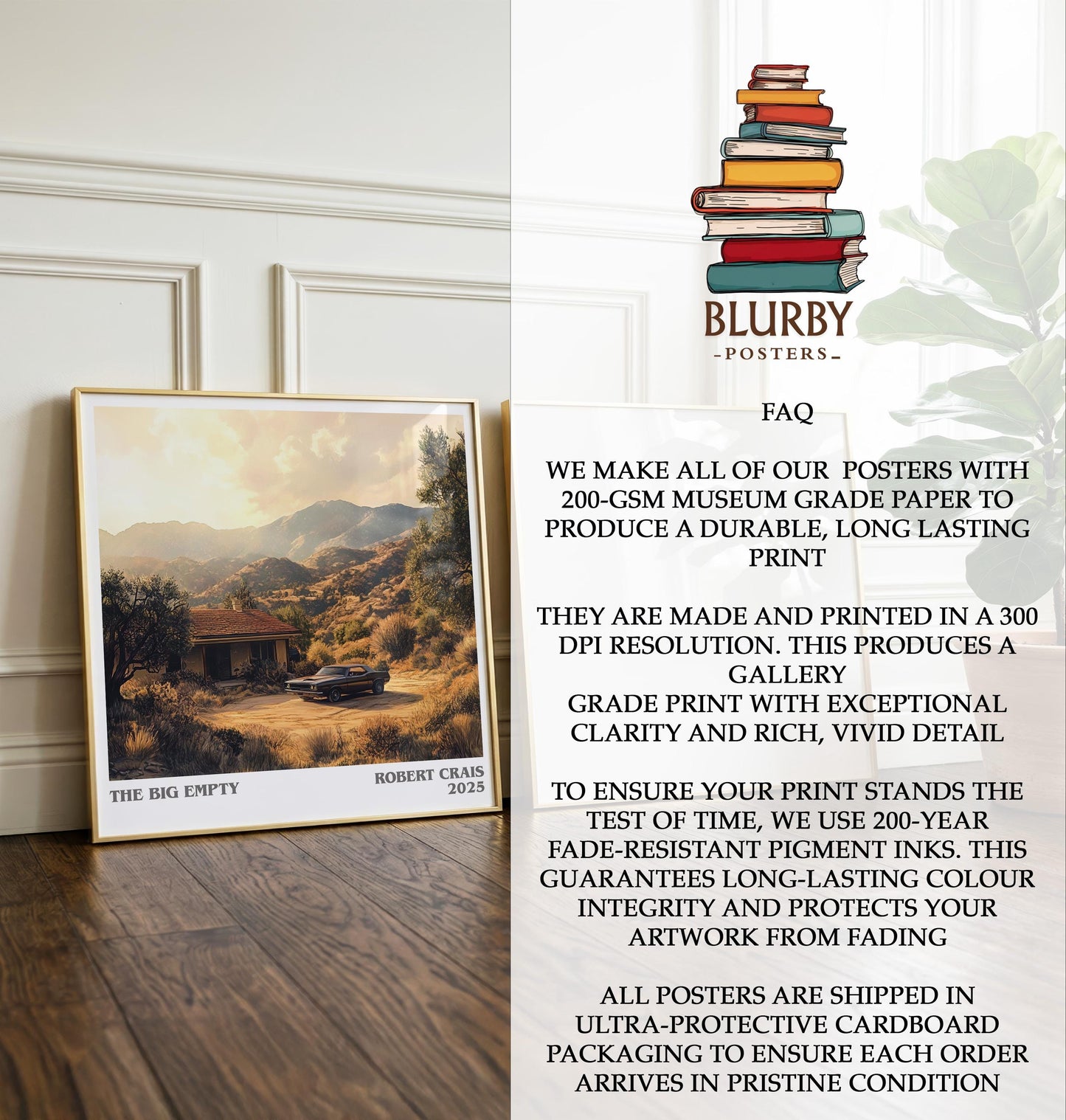 The Big Empty by Robert Crais | Book Poster | Literary Art Gift For Book Lover | Novel Inspired Wall Art | Free Delivery