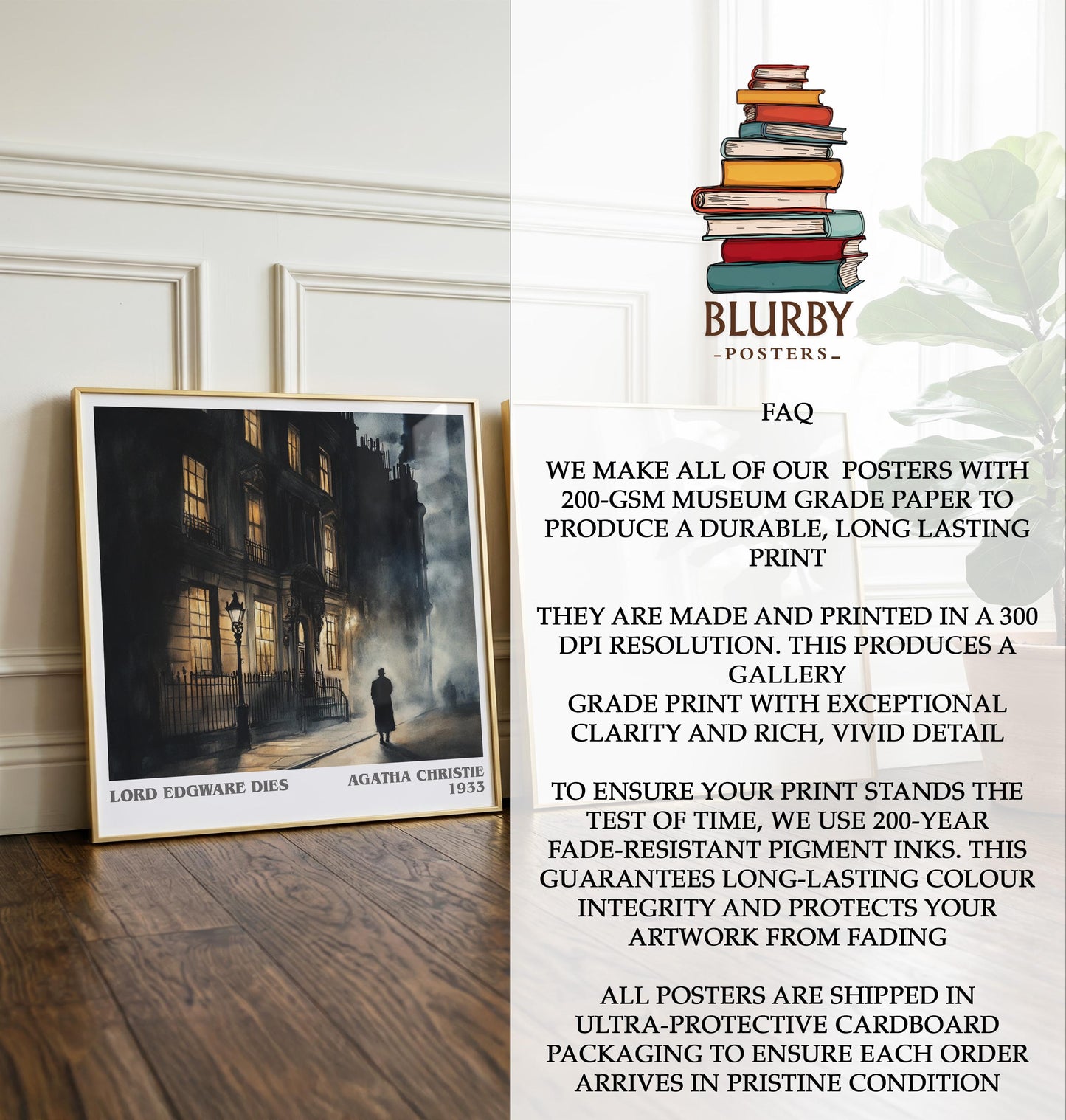 Lord Edgware Dies by Agatha Christie | Book Poster | Literary Art Gift For Book Lover | Novel Inspired Wall Art | Free Delivery