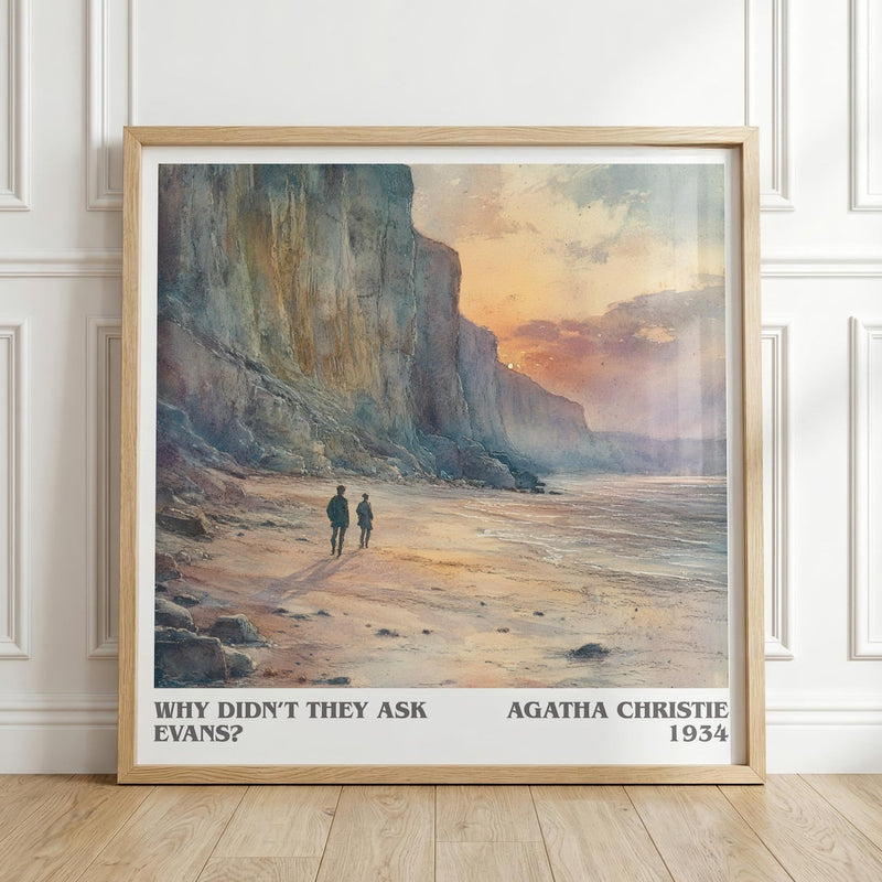Why Didn't They Ask Evans? literary print in frame leaning in hallway – mystery wall art