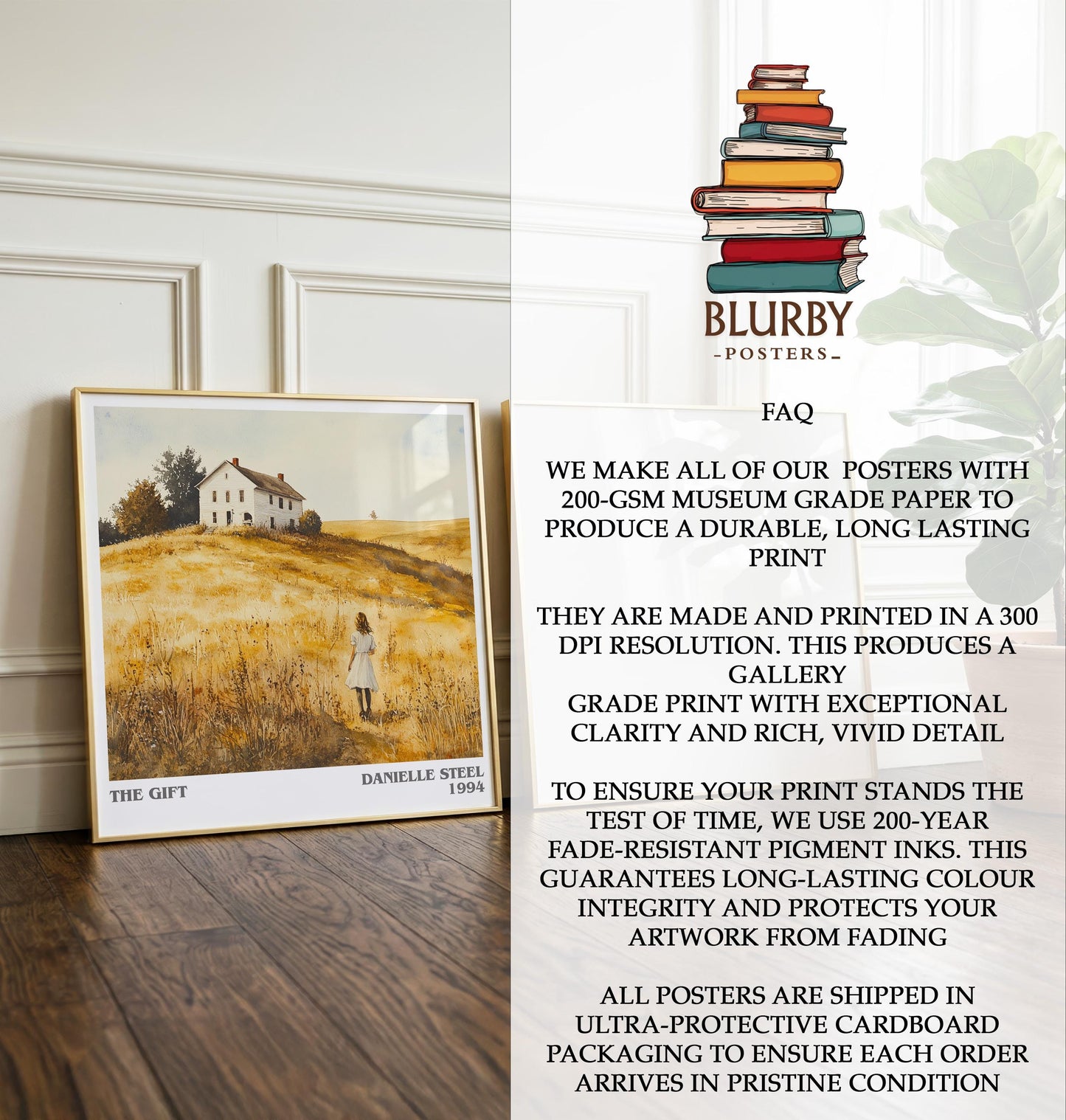 The Gift by Danielle Steel | Book Poster | Literary Art Gift For Book Lover | Novel Inspired Wall Art | Free Delivery