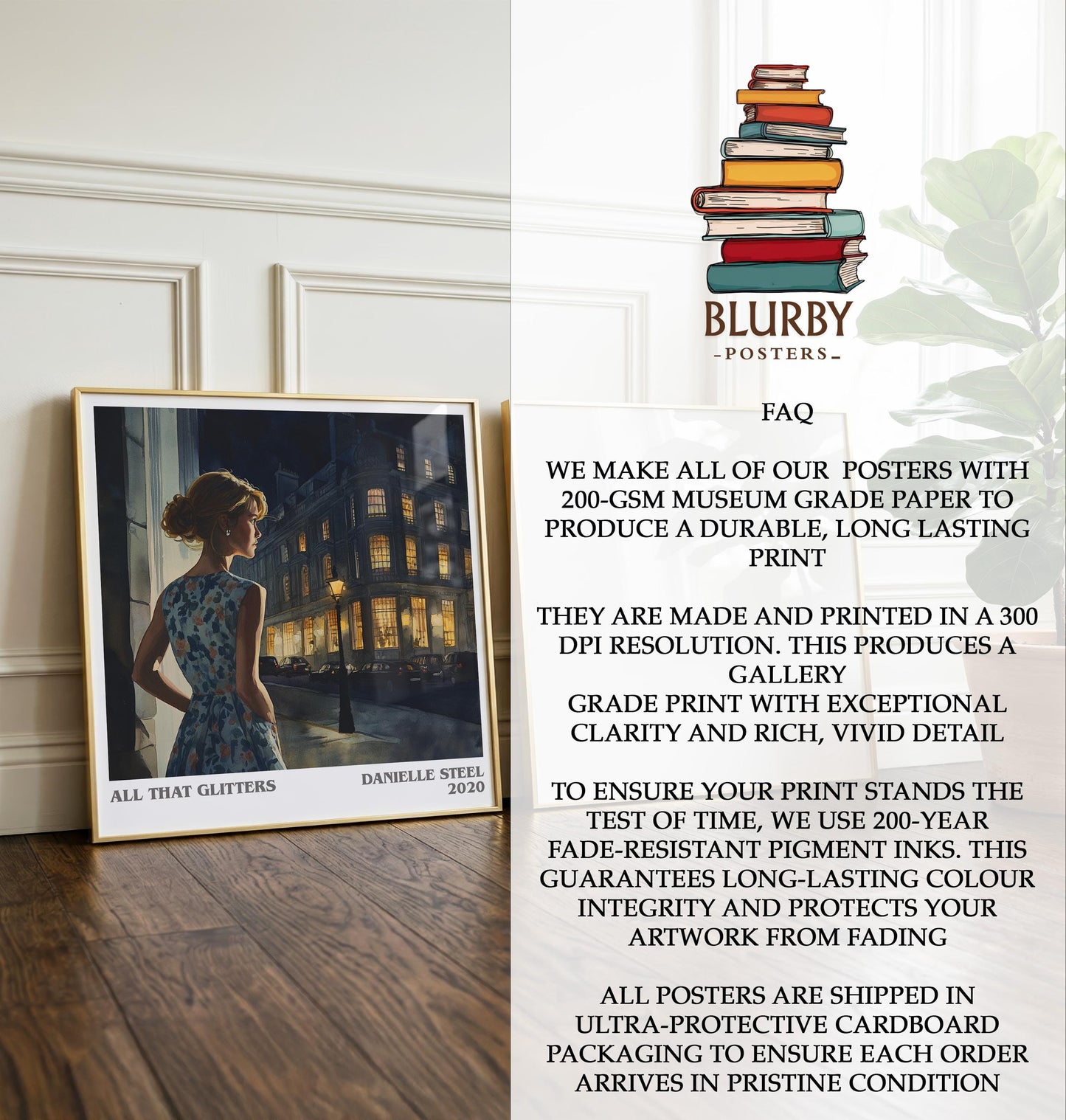 All That Glitters by Danielle Steel | Book Poster | Literary Art Gift For Book Lover | Novel Inspired Wall Art | Free Delivery