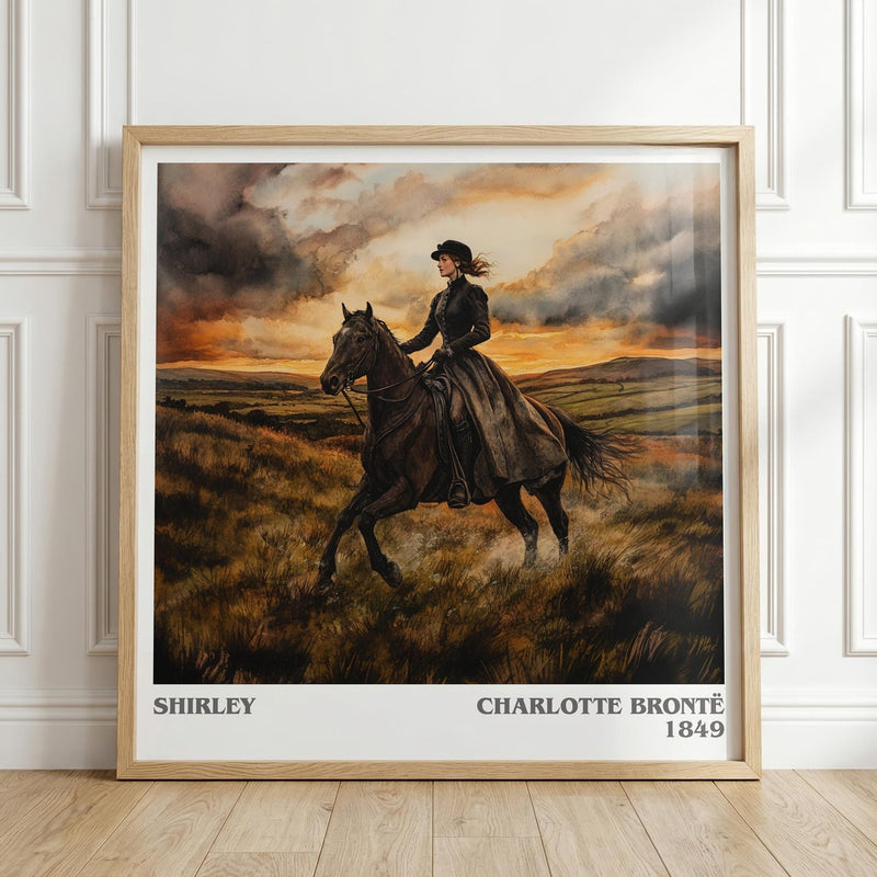 Shirley literary print in frame leaning in hallway – historical fiction wall art