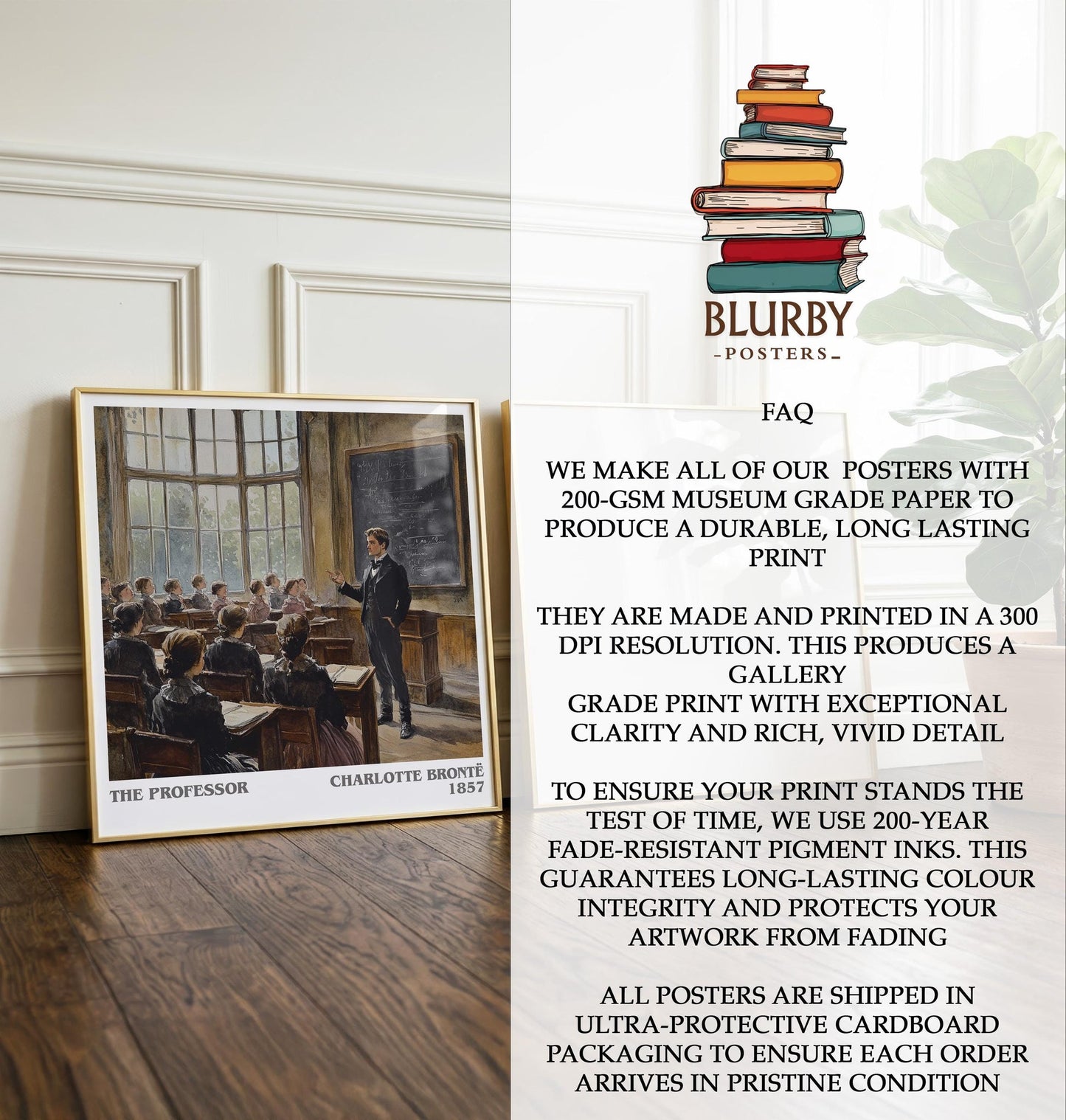 The Professor by Charlotte Brontë | Book Poster | Literary Art Gift For Book Lover | Novel Inspired Wall Art | Free Delivery