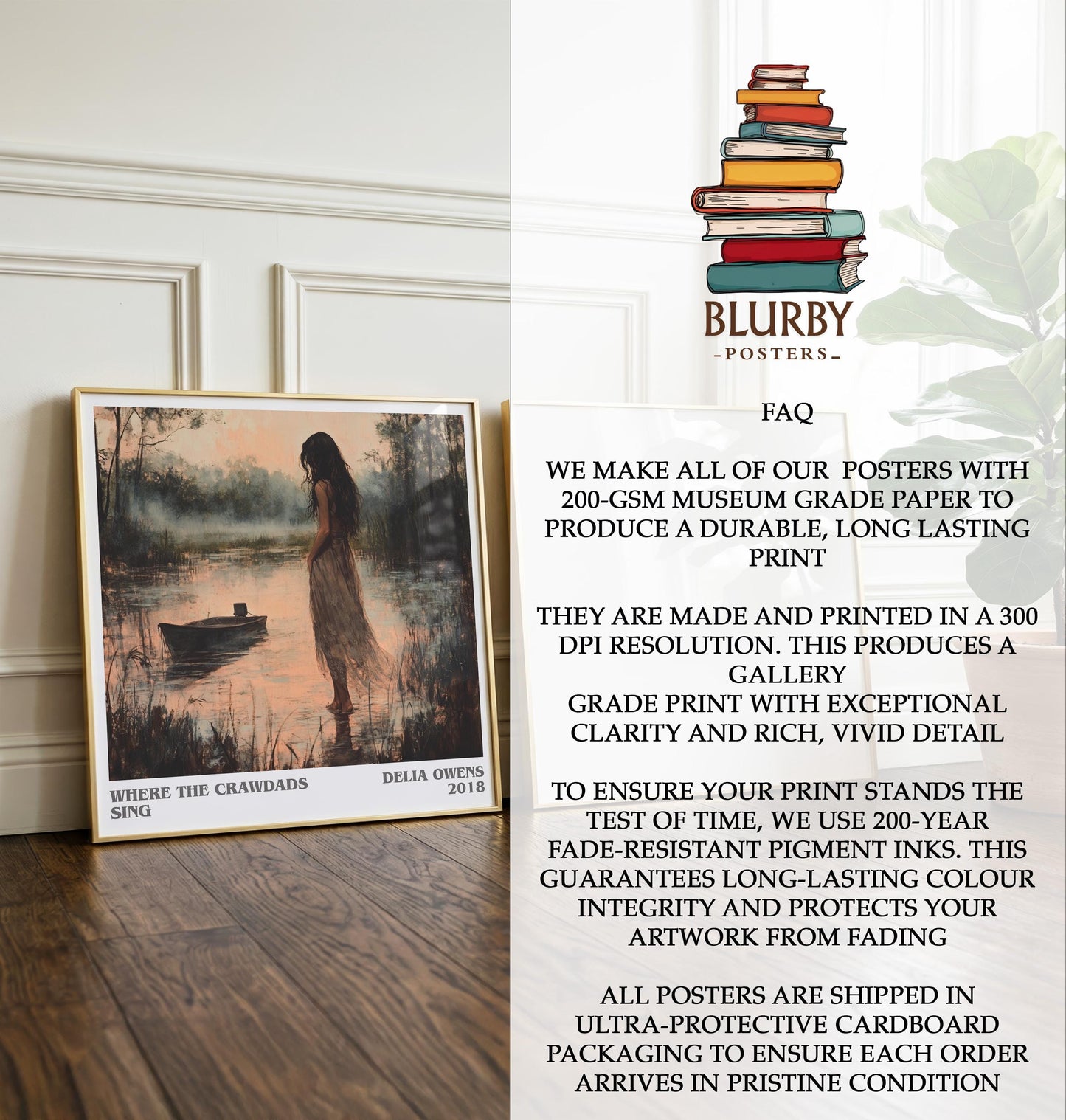 Where The Crawdads Sing by Delia Owens | Book Poster | Literary Art Gift For Book Lover | Novel Inspired Wall Art | Free Delivery
