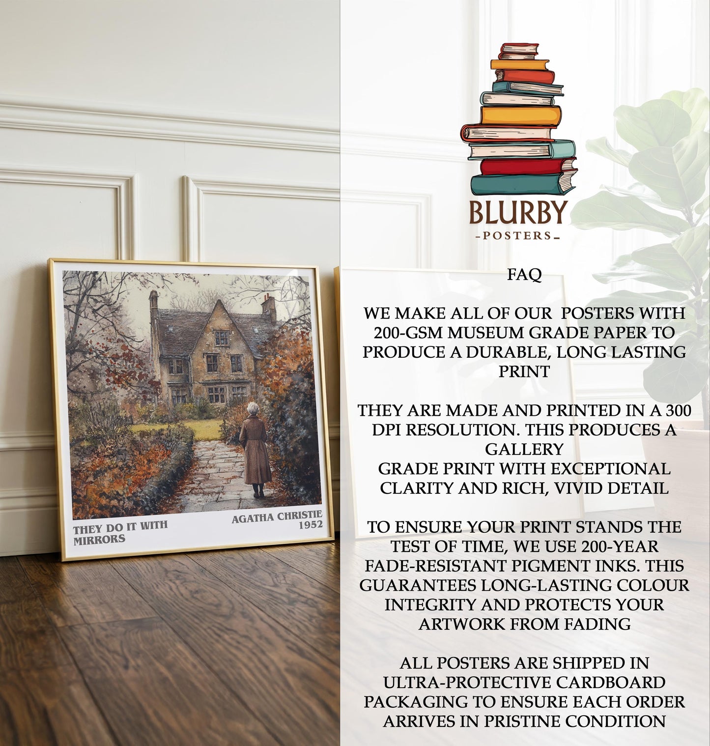 They Do It With Mirrors by Agatha Christie | Book Poster | Literary Art Gift For Book Lover | Novel Inspired Wall Art | Free Delivery