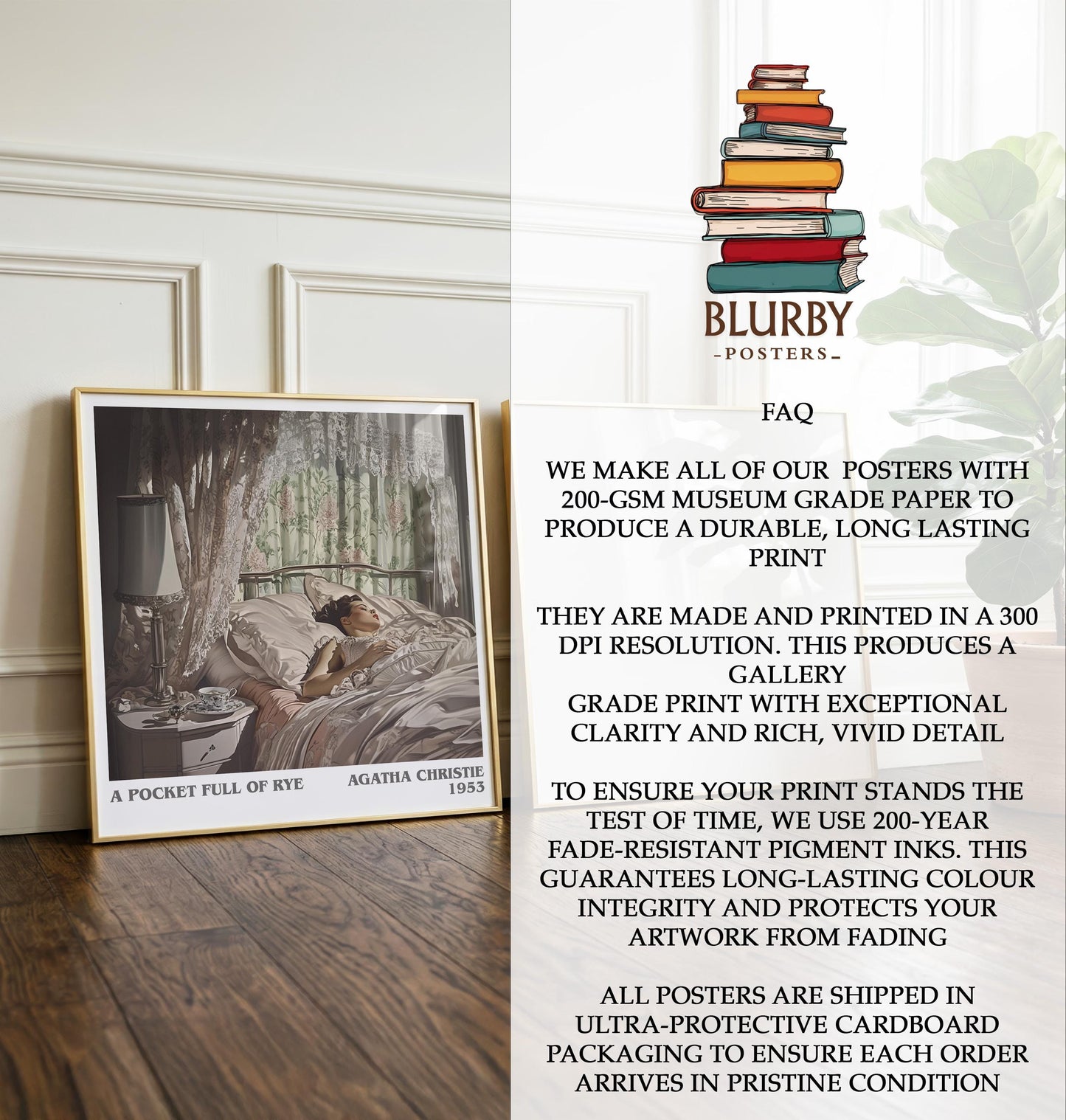 A Pocket Full Of Rye by Agatha Christie | Book Poster | Literary Art Gift For Book Lover | Novel Inspired Wall Art | Free Delivery
