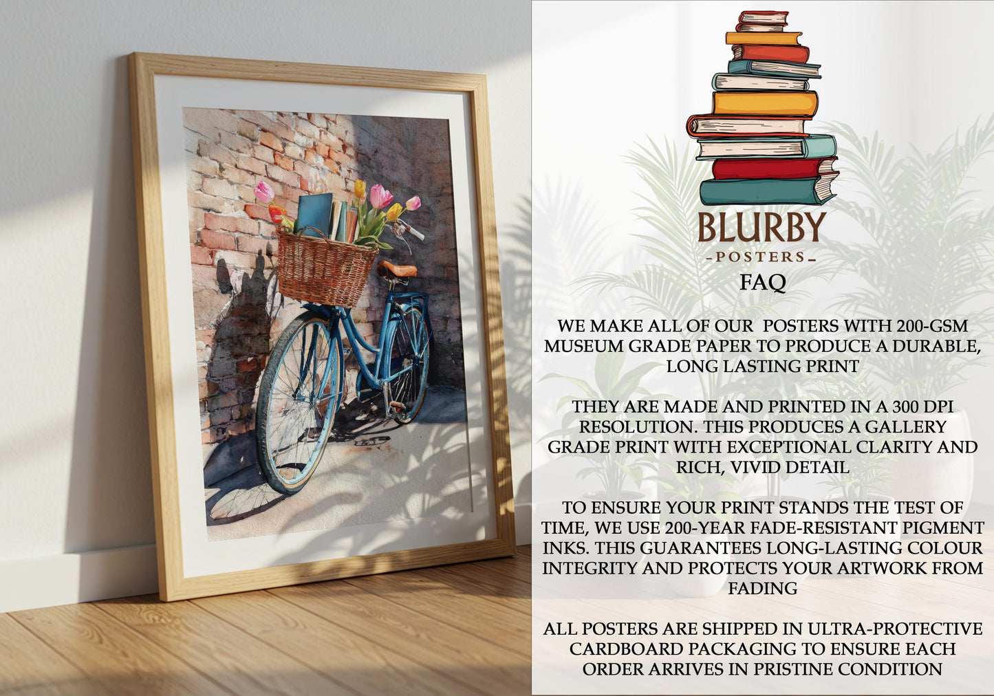 Vintage Bicycle Flower Basket Book Print | Cozy Wall Decor | Book Lover Gift | Book Nook Poster | Book Art | Aesthetic Room Art | Home Decor - Book Poster Art Print Decor Bookish