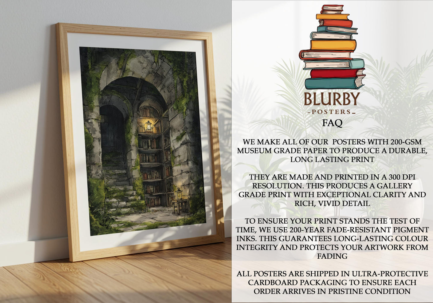 Dark Academia Hidden Stone Library Print | Cozy Wall Decor | Book Lover Gift | Book Nook Poster | Book Art | Aesthetic Room Art | Home Decor - Book Poster Art Print Decor Bookish