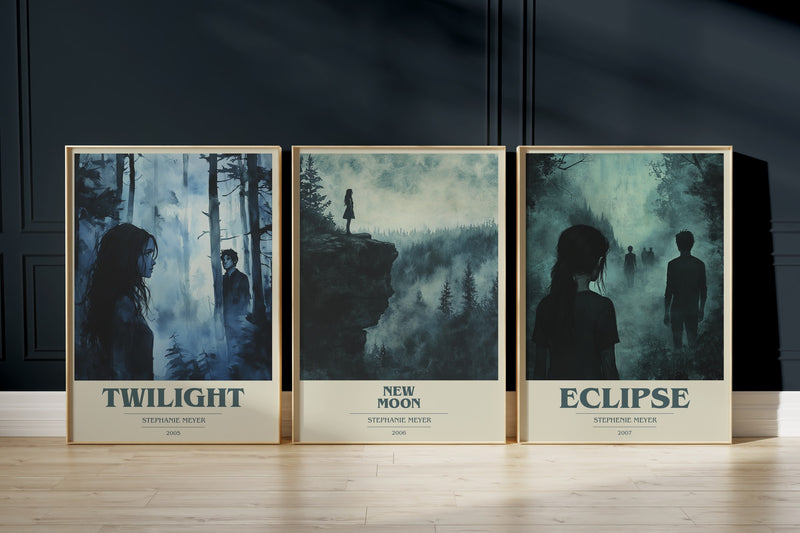 Twilight Trilogy: Twilight, New Moon, Eclipse framed art prints
