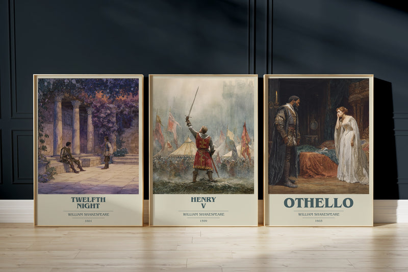 Shakespeare Classics: Twelfth Night, Henry V, Othello framed art prints