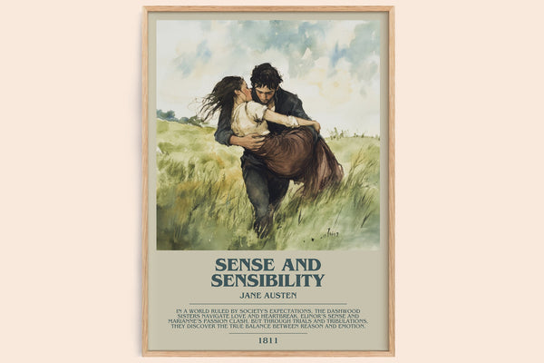 Sense and Sensibility Bookish Wall Art by Jane Austen – framed poster