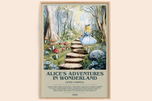 Alice's Adventures in Wonderland Bookish Wall Art by Lewis Carroll – framed poster