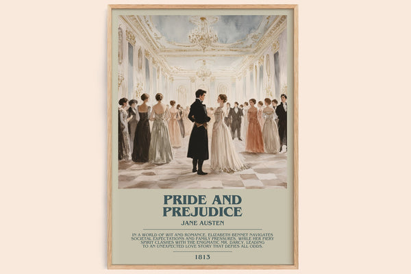 Pride and Prejudice Bookish Wall Art by Jane Austen – framed poster