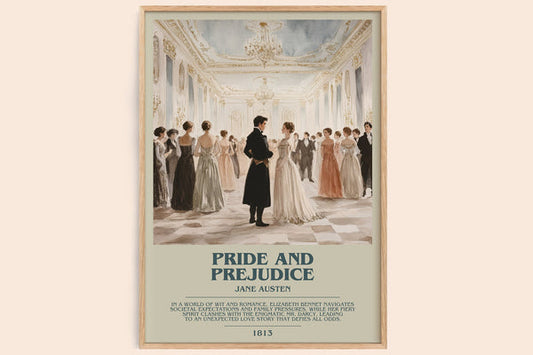 Pride and Prejudice Bookish Wall Art by Jane Austen – framed poster