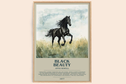 Black Beauty Bookish Wall Art by Anna Sewell – framed poster