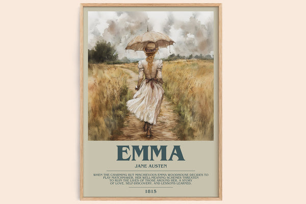 Emma Bookish Wall Art by Jane Austen – framed poster