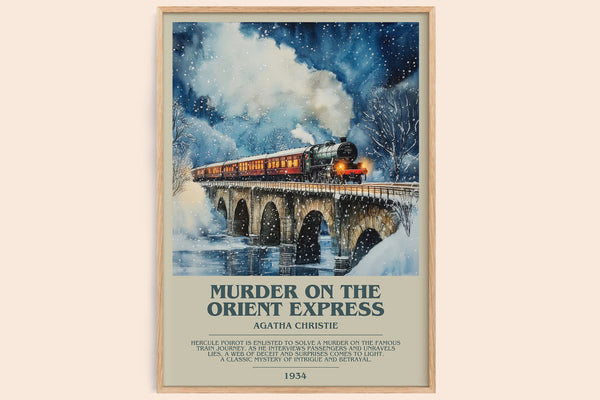 Murder On The Orient Express Bookish Wall Art by Agatha Christie – framed poster