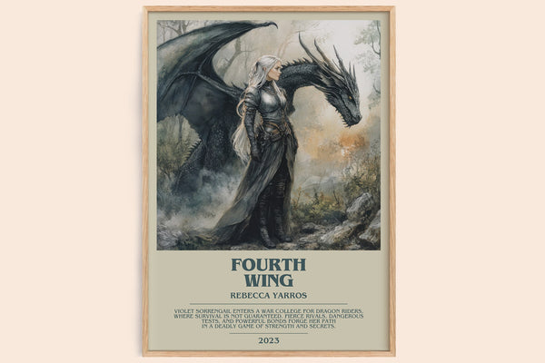 Fourth Wing Bookish Wall Art by Rebecca Yarros – framed poster