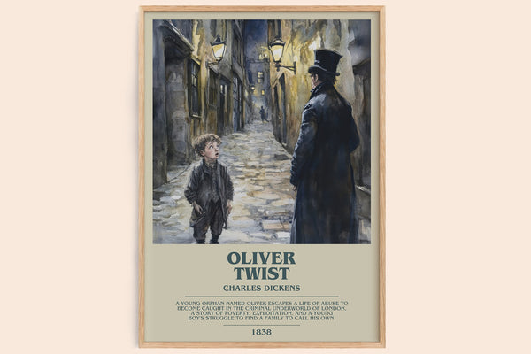 Oliver Twist Bookish Wall Art by Charles Dickens – framed poster