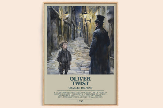 Oliver Twist Bookish Wall Art by Charles Dickens – framed poster