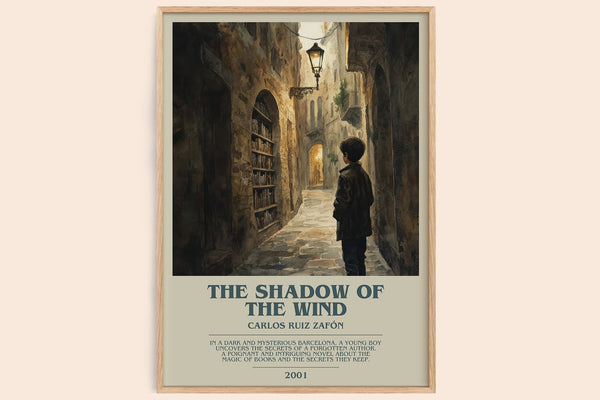 The Shadow Of The Wind Bookish Wall Art by Carlos Ruiz Zafón – framed poster