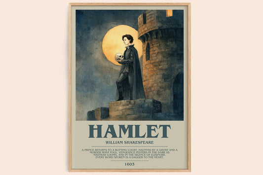 Hamlet Bookish Wall Art by William Shakespeare – framed poster