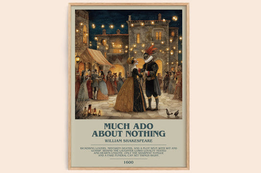 Much Ado about Nothing Bookish Wall Art by William Shakespeare – framed poster