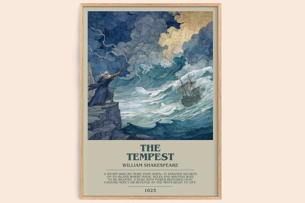 The Tempest Bookish Wall Art by William Shakespeare – framed poster
