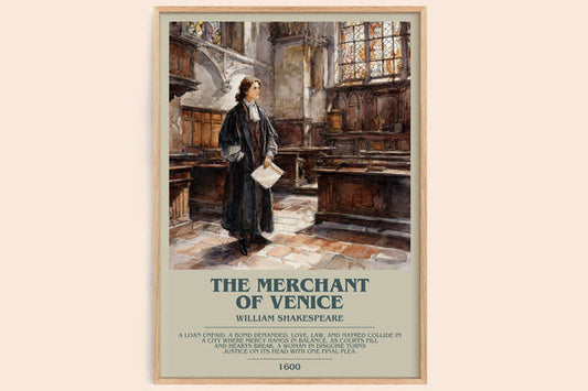 The Merchant of Venice Bookish Wall Art by William Shakespeare – framed poster