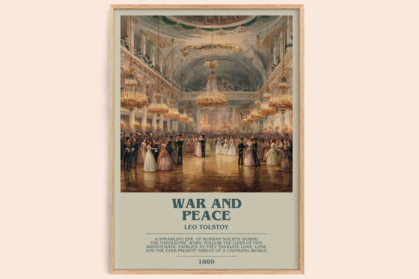 War and Peace Bookish Wall Art by Leo Tolstoi – framed poster