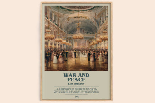 War and Peace Bookish Wall Art by Leo Tolstoi – framed poster