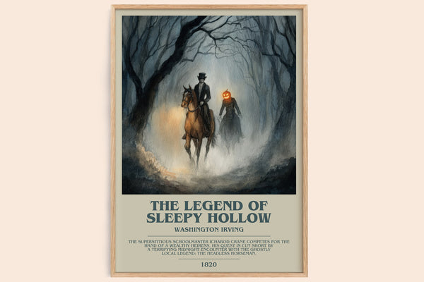 The Legend Of Sleepy Hollow Bookish Wall Art by Washington Irving – framed poster