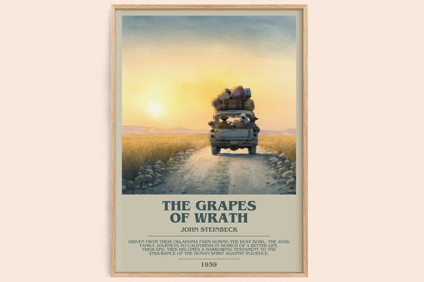 The Grapes of Wrath Bookish Wall Art by John Steinbeck – framed poster