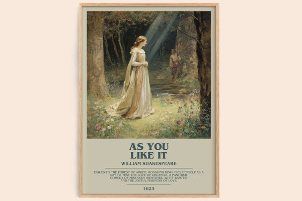As You Like It Bookish Wall Art by William Shakespeare – framed poster