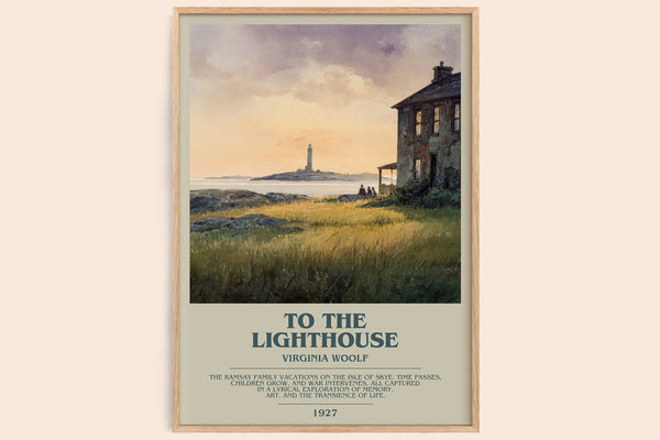 To the Lighthouse Bookish Wall Art by Virginia Woolf – framed poster