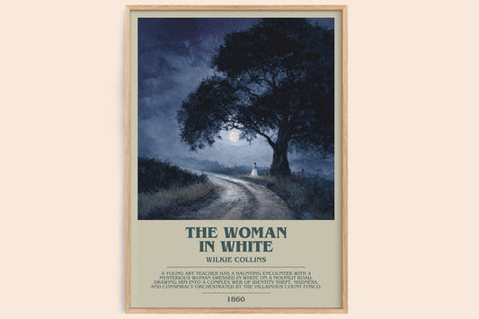 The Woman In White Bookish Wall Art by Wilkie Collins – framed poster