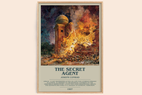 The Secret Agent Bookish Wall Art by Joseph Conrad – framed poster