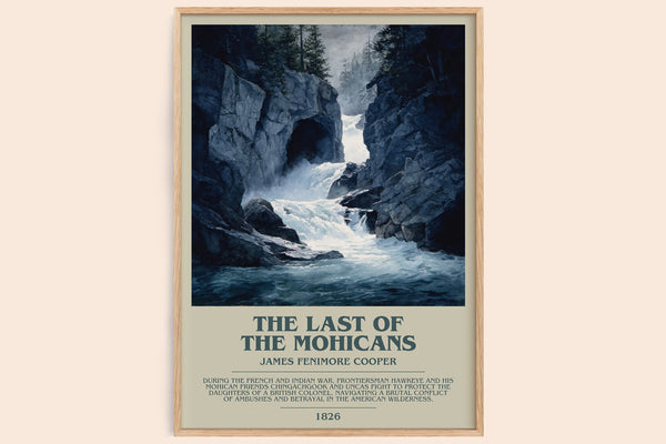 The Last Of The Mohicans Bookish Wall Art by James Fenimore Cooper – framed poster