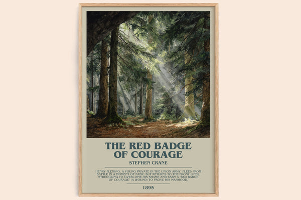 The Red Badge of Courage Bookish Wall Art by Stephen Crane – framed poster